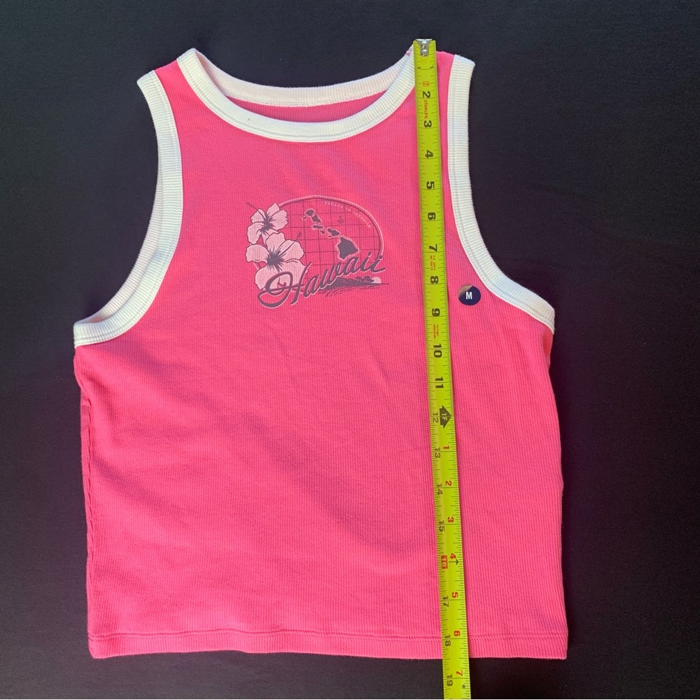 NWT Hollister Pink and White Hawaii Tank Top Sleeveless Top Size Medium - Picture 8 of 8